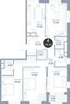 Планировка 4-комнатной квартиры, 115,3 м2