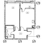 Планировка 1-комнатной квартиры, 43,8 м2