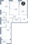 Планировка 3-комнатной квартиры, 97,1 м2