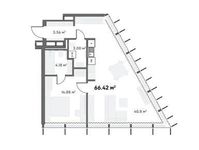 Планировка 2-комнатной квартиры, 66,42 м2