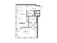 Планировка 2-комнатной квартиры, 59,85 м2