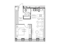 Планировка 2-комнатной квартиры, 48,38 м2