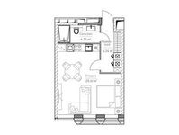 Планировка 1-комнатной квартиры, 36,73 м2