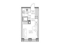 Планировка 1-комнатной квартиры, 26,08 м2