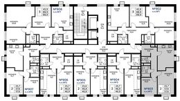 Планировка 2-комнатной квартиры, 57,6 м2