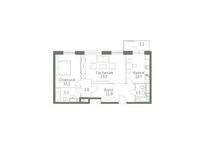 Планировка 2-комнатной квартиры, 69 м2