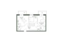 Планировка 2-комнатной квартиры, 66 м2