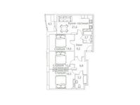 Планировка 3-комнатной квартиры, 98,9 м2