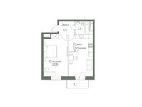 Планировка 2-комнатной квартиры, 52 м2