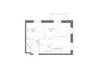 Планировка 2-комнатной квартиры, 49,5 м2