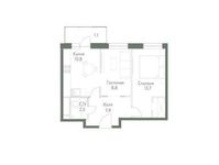 Планировка 1-комнатной квартиры, 44,7 м2
