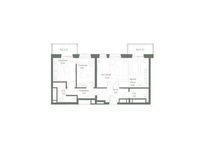 Планировка 3-комнатной квартиры, 73 м2