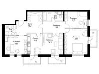 Планировка 4-комнатной квартиры, 111 м2