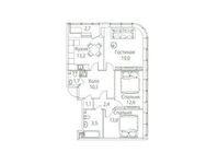 Планировка 3-комнатной квартиры, 85 м2