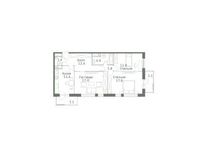 Планировка 3-комнатной квартиры, 84 м2