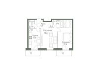 Планировка 2-комнатной квартиры, 57 м2