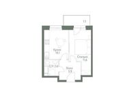 Планировка 1-комнатной квартиры, 32 м2