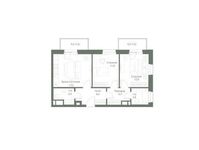 Планировка 2-комнатной квартиры, 63,2 м2