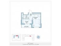 Планировка 1-комнатной квартиры, 27,7 м2