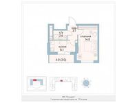 Планировка 1-комнатной квартиры, 27,8 м2