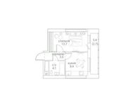 Планировка 1-комнатной квартиры, 32,9 м2