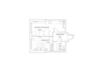 Планировка 1-комнатной квартиры, 39,7 м2