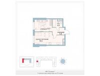 Планировка 1-комнатной квартиры, 40,8 м2