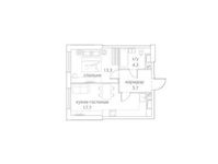 Планировка 1-комнатной квартиры, 41 м2