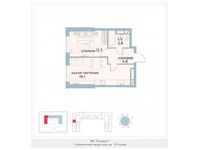 Планировка 1-комнатной квартиры, 40,4 м2