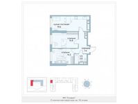 Планировка 2-комнатной квартиры, 60,1 м2