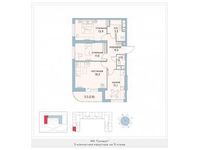 Планировка 3-комнатной квартиры, 73,8 м2