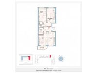 Планировка 3-комнатной квартиры, 75,6 м2