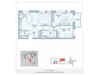 Планировка 3-комнатной квартиры, 72,8 м2