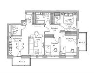 Планировка 4-комнатной квартиры, 90 м2