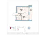 Планировка 1-комнатной квартиры, 33,1 м2