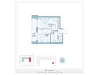 Планировка 1-комнатной квартиры, 33,2 м2