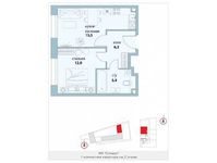 Планировка 1-комнатной квартиры, 39,2 м2