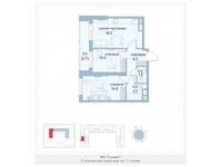 Планировка 2-комнатной квартиры, 57,1 м2