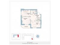 Планировка 2-комнатной квартиры, 57,5 м2