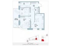 Планировка 2-комнатной квартиры, 64,2 м2