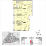 Планировка 3-комнатной квартиры, 98,9 м2