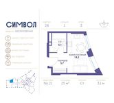Планировка квартиры студии, 25 м2