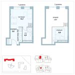 Планировка 1-комнатной квартиры, 36,6 м2