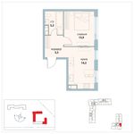 Планировка 1-комнатной квартиры, 38,7 м2