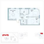 Планировка 2-комнатной квартиры, 62,4 м2