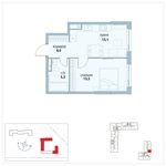 Планировка 1-комнатной квартиры, 39,9 м2