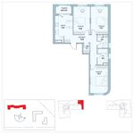 Планировка 3-комнатной квартиры, 82,8 м2