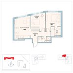 Планировка 2-комнатной квартиры, 64,1 м2