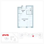 Планировка квартиры студии, 29,3 м2