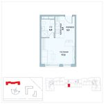 Планировка 1-комнатной квартиры, 30,9 м2